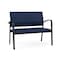 Lesro Newport 2 Seat Tandem Seating Metal Frame No Center Arms, Black, MD Ink Upholstery NP1501 - alternate 1